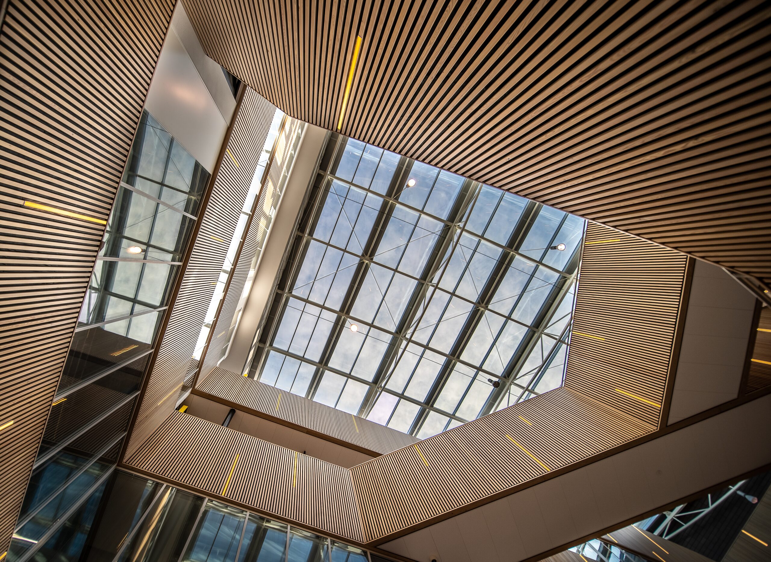 Cool staircase with lights in a modern building